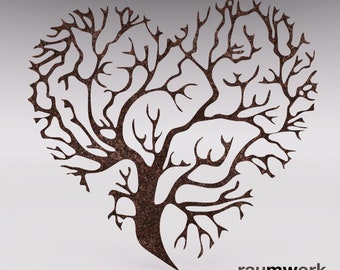 Heart - Tree of Life made of steel - 4 mm Corten steel - D: approx. 900 mm
