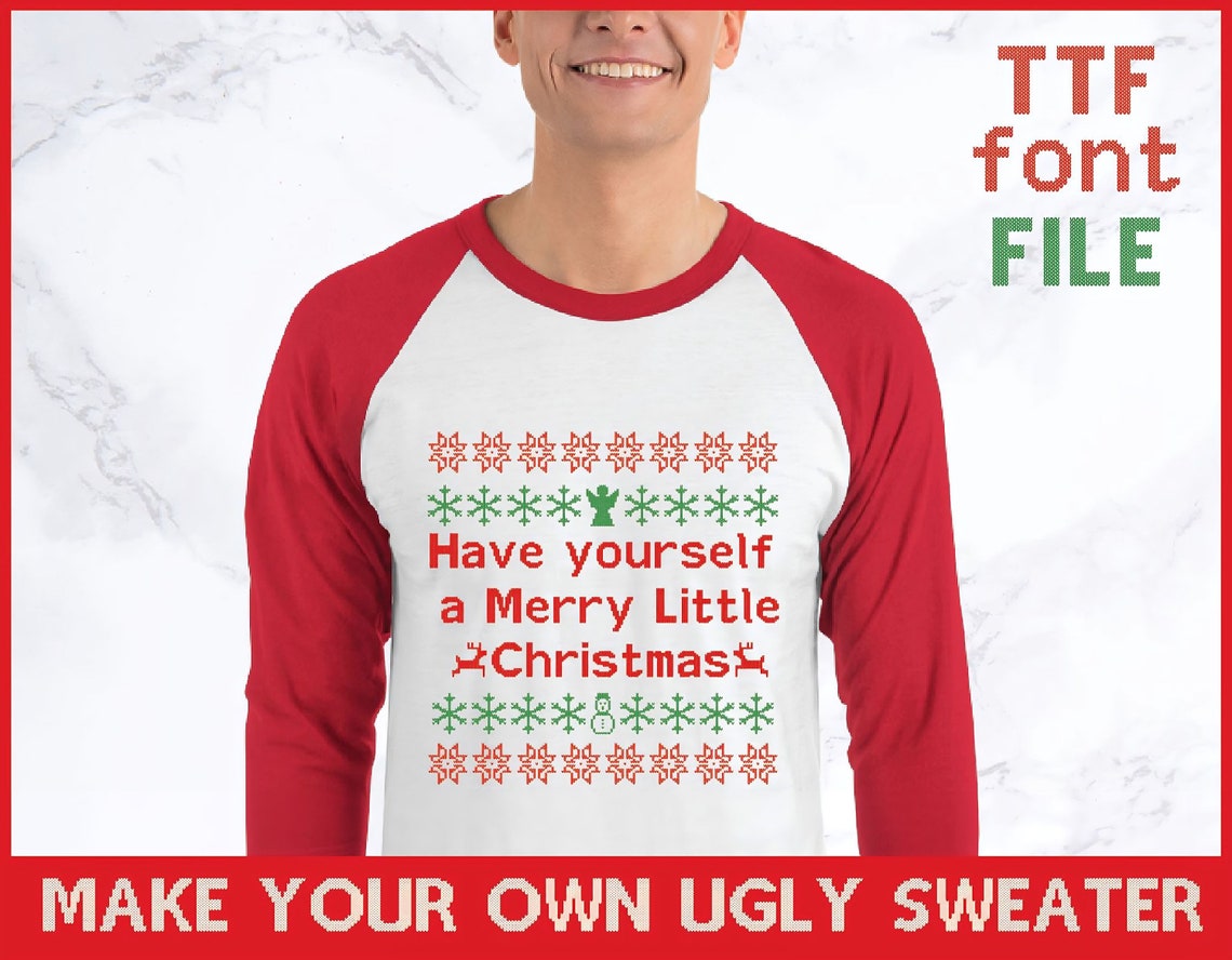 Ugly Sweater Font, Christmas Font SVG Cricut, Christmas SVG Letters