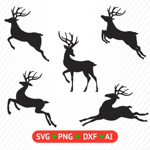 Christmas Reindeer bundle SVG, Deer Antlers Svg, Buffalo Plaid Deer, Antlers horns Vector image, clip art, png, dxf, Deer Horns silhouette