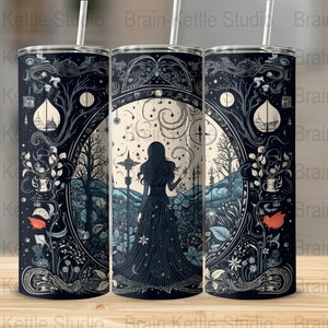Witchy Vibes 20 oz Skinny Tumbler Wrap, Commercial Use Sublimation PNG Design, Instant Digital Downloadable PNG, Witch Digital Download ONLY