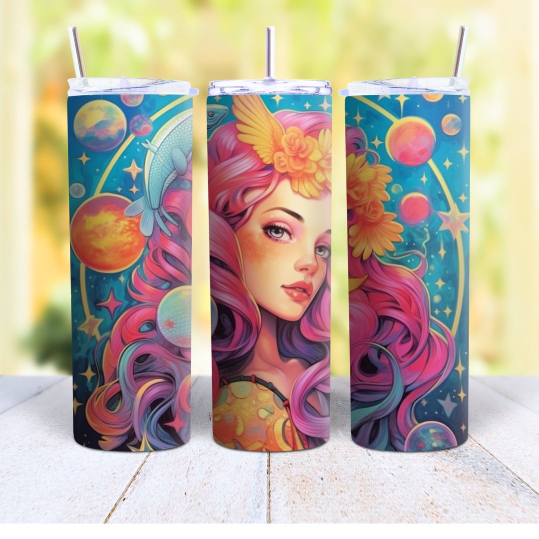 Colorful Zodiac Tumbler 20oz Skinnytumbler Virgo Sublimation Designs