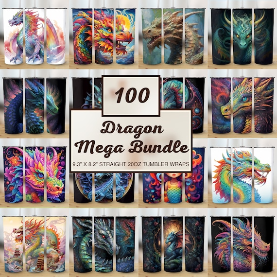 100 Dragon Tumbler Designs Bundle 20oz Dragon Tumbler Wrap Bundle Dragon Sublimation Designs Dragon Bundle PNG DIGITAL Instant Download