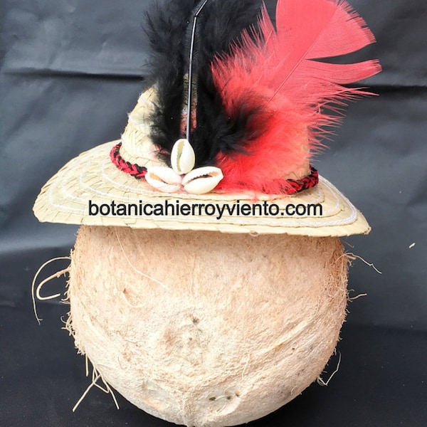 Eleggua Hut, Sombrero Elegua, Strohhut, Sombrero de Paja,