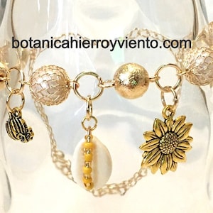 Bracelet Oshun, bracelet à breloques, Ochun Pulsera, bracelet pour femme, Brazalete Mujer