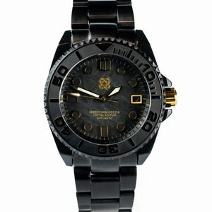 DARKMATTER handmade real meteorite dial watch mod divers watch style