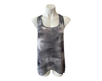 Vintage 2000s Y2K Breite Träger Träger Sunsa Racerback Tank Top U-Ausschnitt S/M