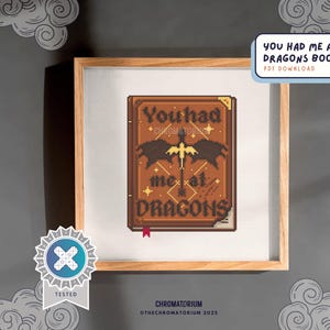Fourth Wing Inspired Cross Stitch Pattern: Dragon Book (PDF Download)