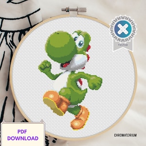 3D Yoshi Cross Stitch Pattern - PDF Instant Download - Pattern Keeper Compatible