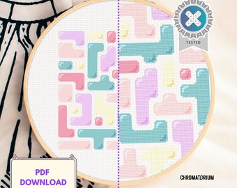 Pastel Abstract Bubble Cross Stitch Pattern: Beginner Friendly (PDF Instant Download)