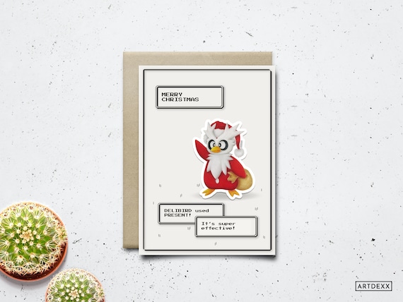 Delibird Used Present - Greeting Card Plus Vinyl Sticker {pokemon Art Christmas Holiday Card & Gift} - Etsy Delibird Used Present - Greeting Card Plus Vinyl Sticker {pokemon Art Christmas Holiday Card & Gift} - Etsy