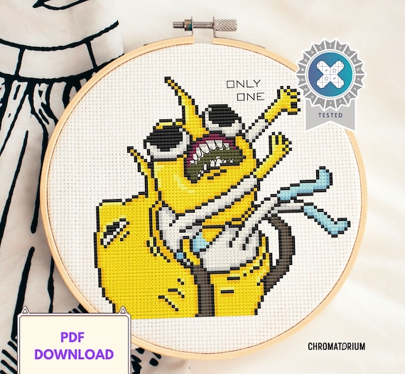 Lemongrab Only One Adventure Time Cross Stitch Pattern - PDF