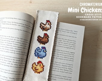 Stardew Valley - Mini Chicken Cross Stitch Bookmark Pattern - PDF Instant Download