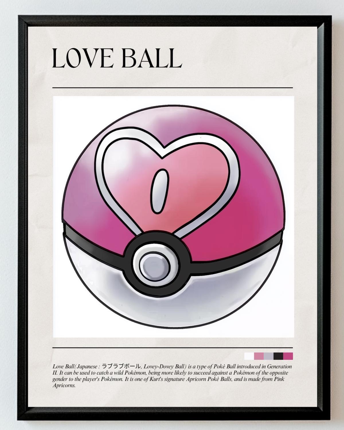 love ball pokemon card Item [Scarlet & Violet] Search your deck for a Pokemon with the same name as one of your opponents Pokemon in play Love Ball Pokmon Print, Retro