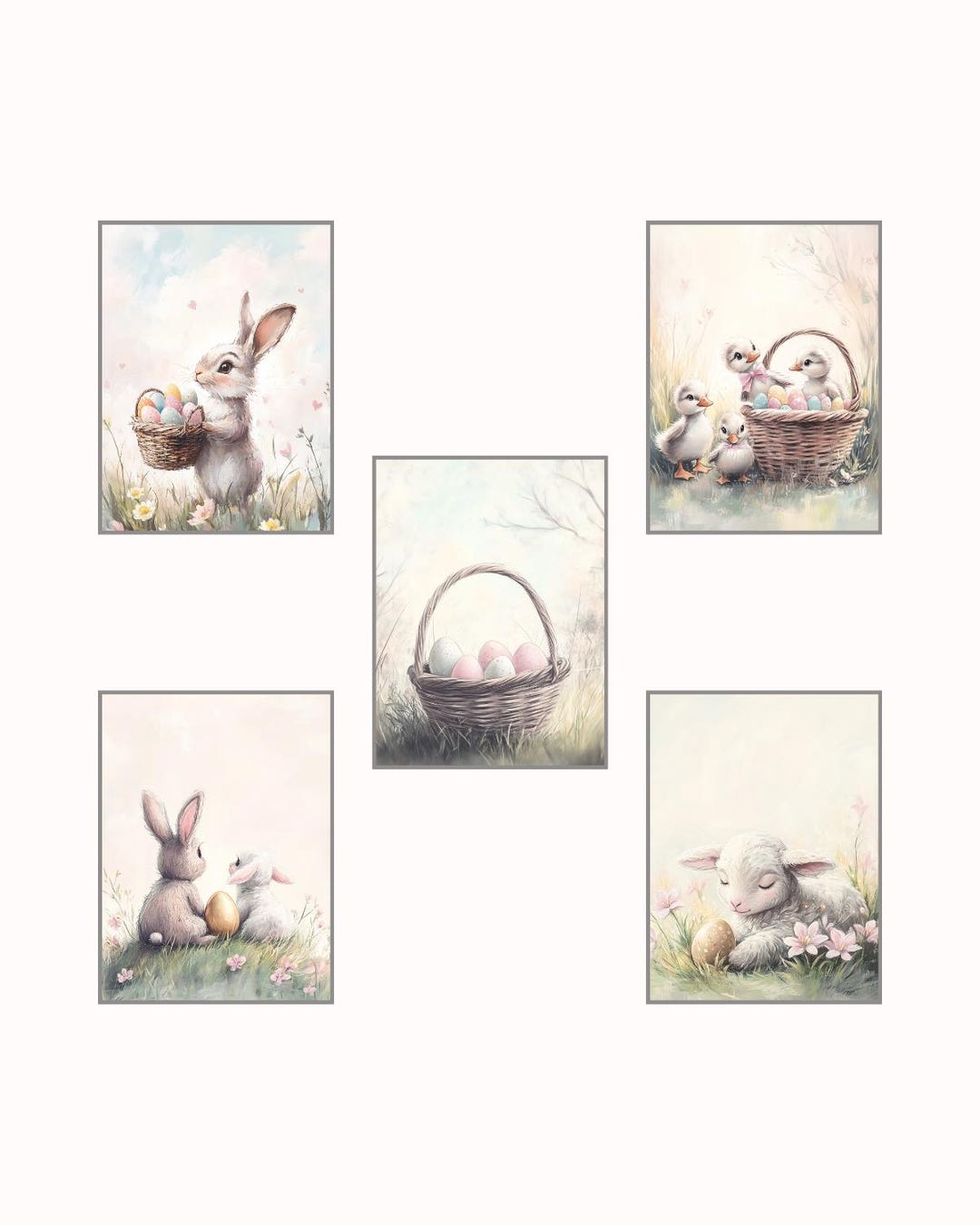 Vintage Easter Bunny Print: Cottagecore Nursery Art (digital Download ...
