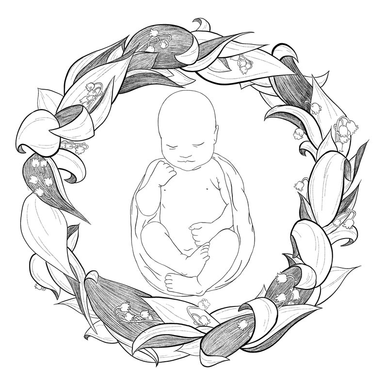 May Birth Flower Lily of the Valley Floral Wreath With - Etsy