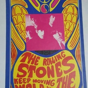 The Rolling Stones Concert Poster Vintage 1967 Konst Promo Poster Vintage 1960s Band Poster Psychedelic Art