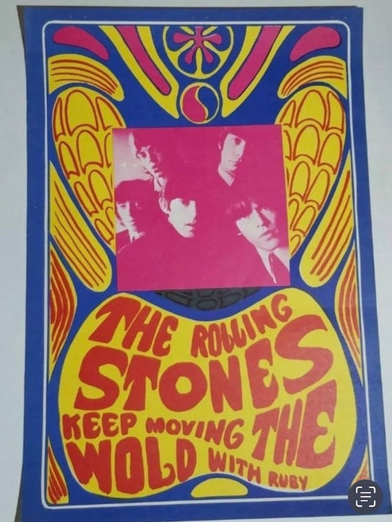 The Rolling Stones Concert Poster Vintage 1967 Konst Promo Poster