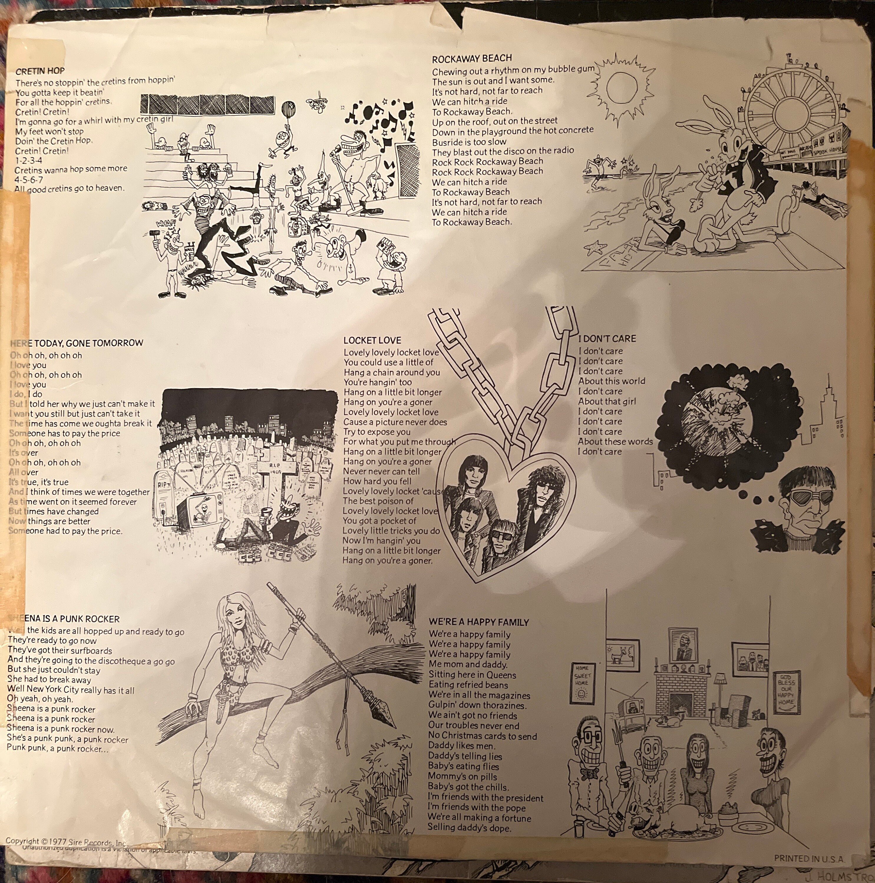 Ramones Rocket to Russia Promo Sire Records Vintage 1977 Punk Rock 