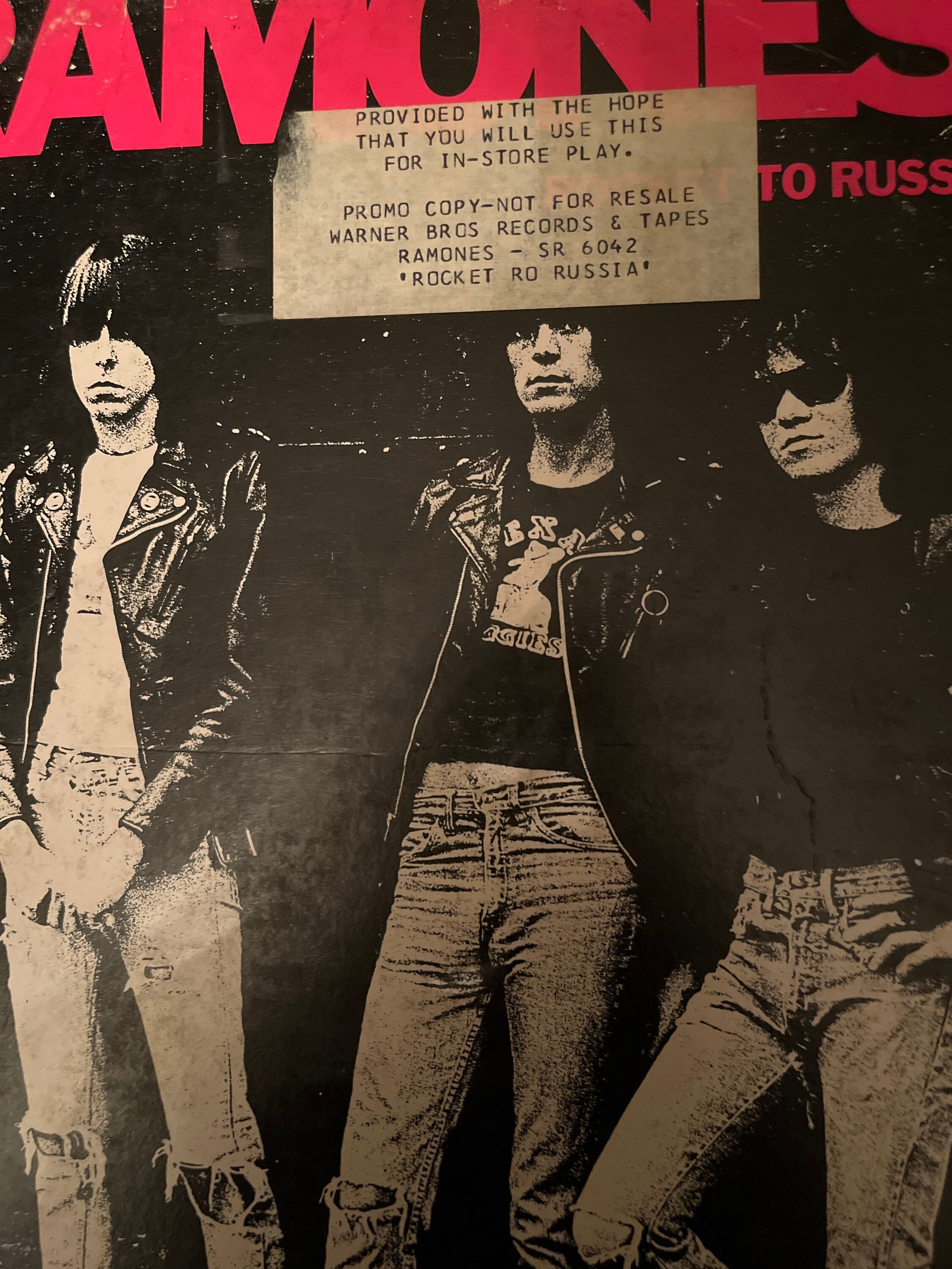 Ramones Rocket to Russia Promo Sire Records Vintage 1977 Punk Rock