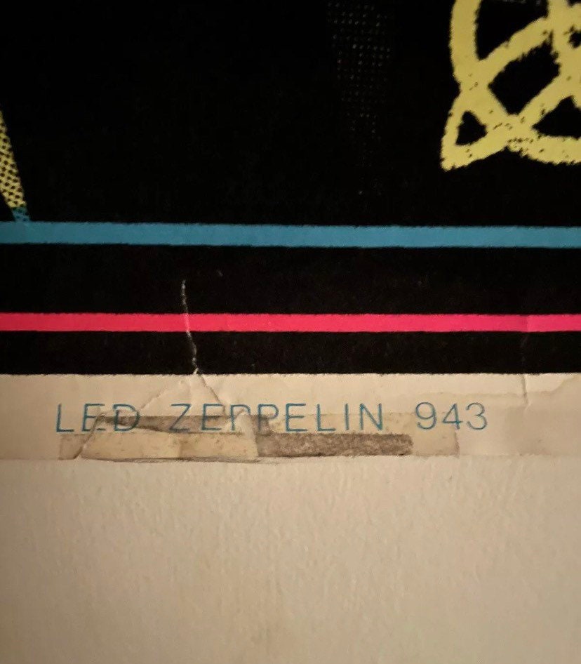 Led Zeppelin Black Light Poster Vintage Original 949 Funky Enterprise