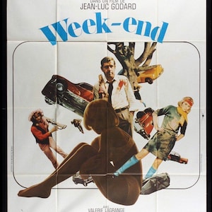 Jean Luc Godard Movie Poster Vintage 1967 French Large Grande Affiche Nouvelle Vague Cult Cinema