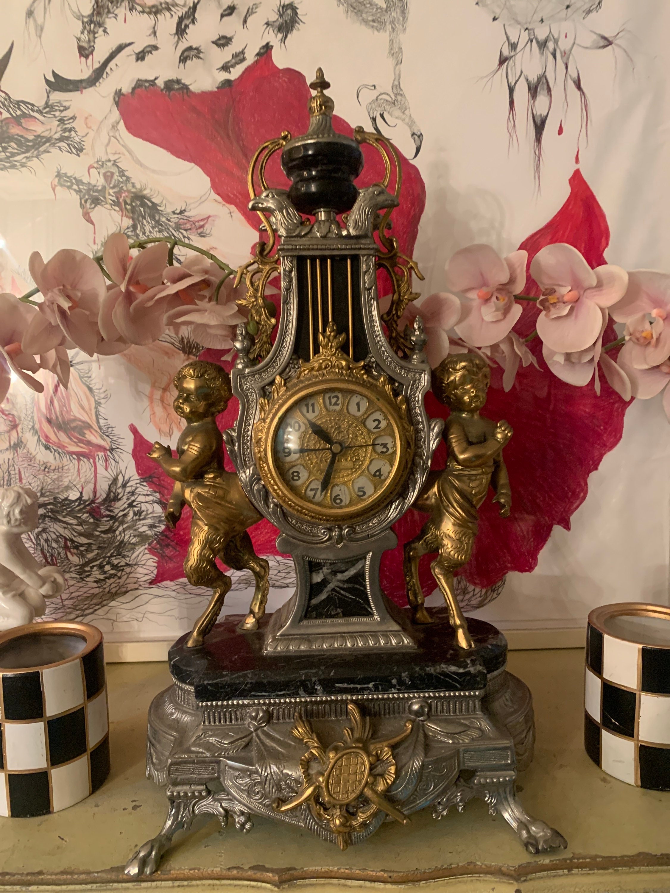 Horloge aimantée Boxe Américaine style vintage
