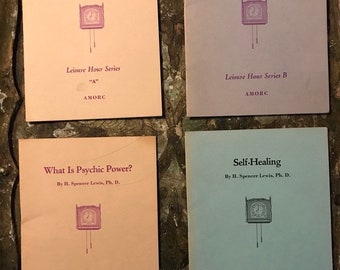 Occult Literature Vintage 1930s Leisure Hour Series 1970 Re-Print Rare 4 Armoc Volumes Mysticism Psych Phenomenon Psychic Power Crowley