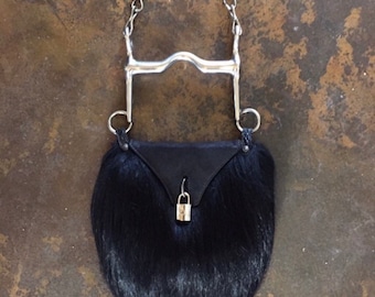 Designer Fur Evening Bag/Hand-Bag Michel Berandi Black Himalayan Goat Hair Purse Women’s Wear Fashion