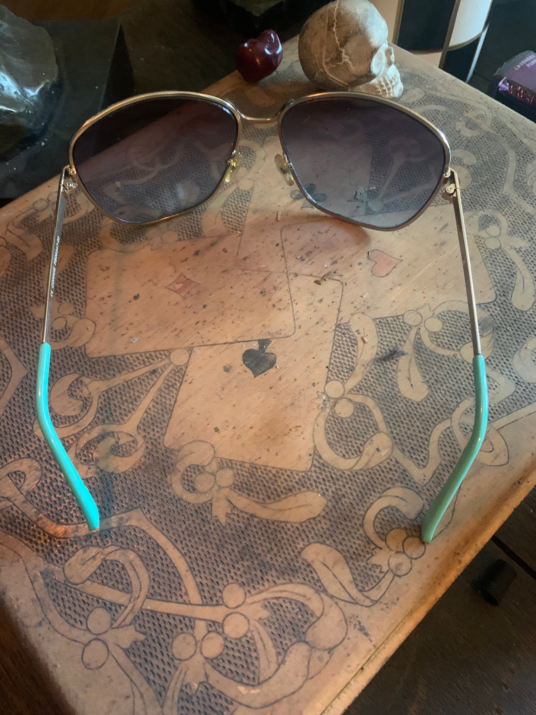 Playboy Sunglasses Vintage 1980s Oversized Gold/aqua Unisex  display picture 1