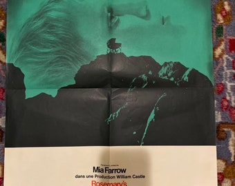 Rosemary’s Baby Movie Poster Rare Vintage 1968 French Window Affiche 1960s Cult Cinema Satanic 666
