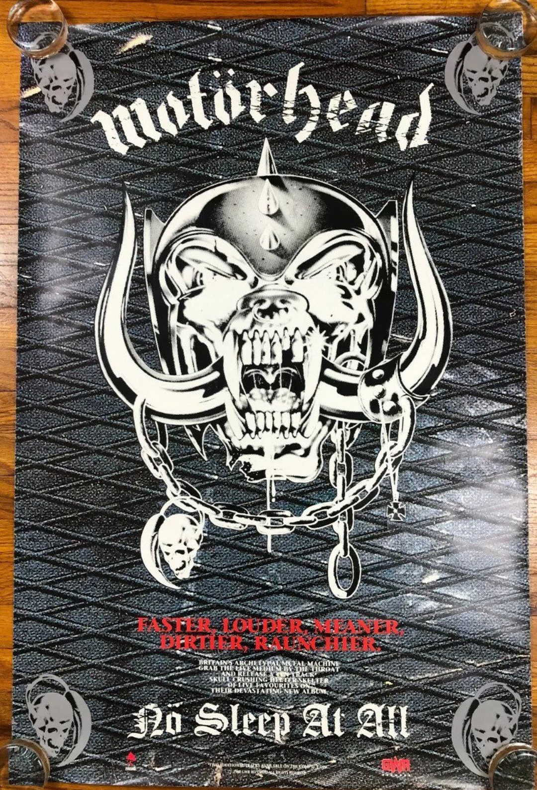 Motorhead - 1916 RARE promo 12 x 12 double sided poster flat