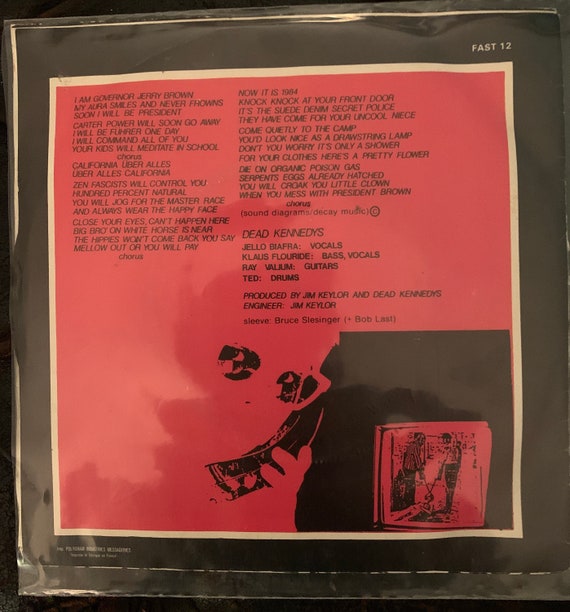 Dead Kennedy's Record California Über Alles 45 Ep Record Jello