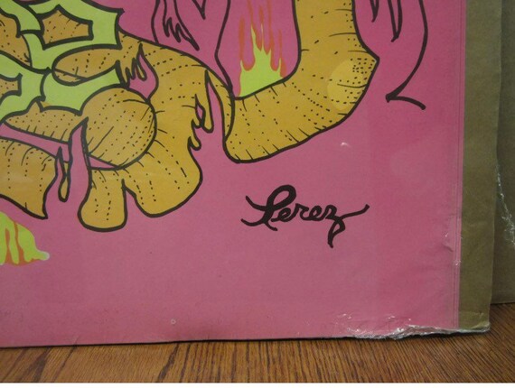 Vintage 1970s Devil/mephistopheles Blacklight Poster Hell 13