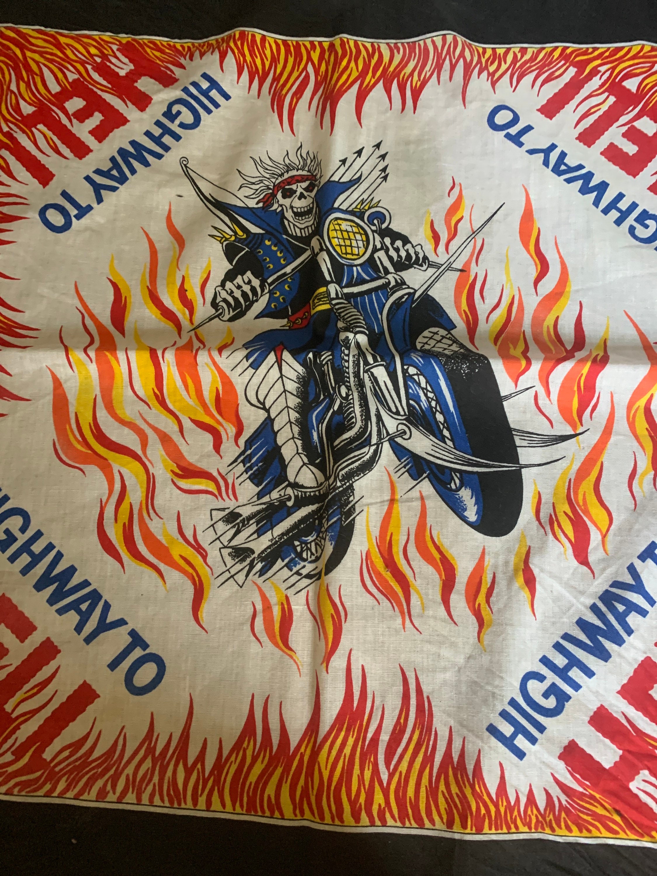 Bandana Scarf Vintage 80s Biker Highway to Hell AC/DC Metal Head ...