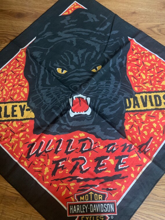 Bandana Scarf Vintage 1980s Harley Davidson Biker… - image 4