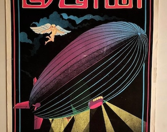 Led Zeppelin Black Light Poster Vintage Original #949 Funky