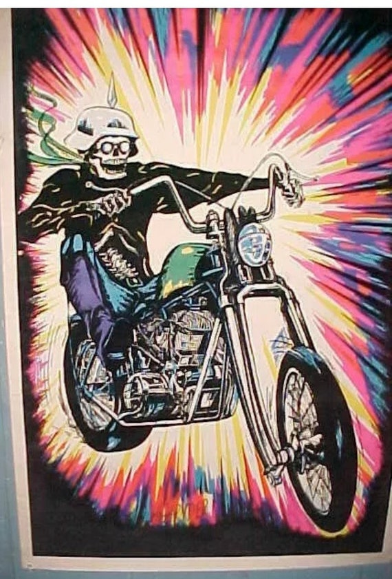 Black Light Poster Vintage 1960s High Ryder Rare Acid