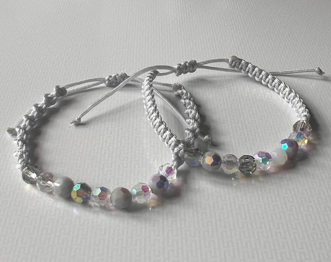 Adjustable Macrame Crystal Bracelet, Dainty bracelet, Best gifts for her
