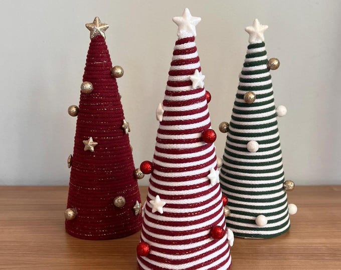 Handmade Yarn Christmas Tree: Boho Holiday Mantel Decor