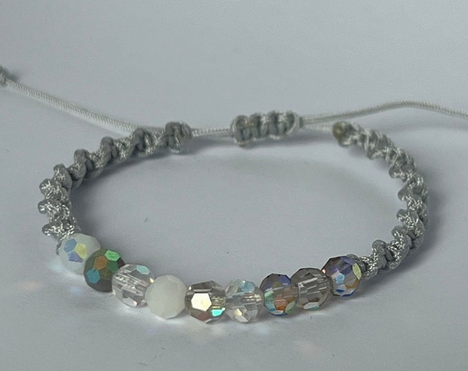 Adjustable Macrame Crystal Bracelet, Dainty bracelet, Best gifts for her