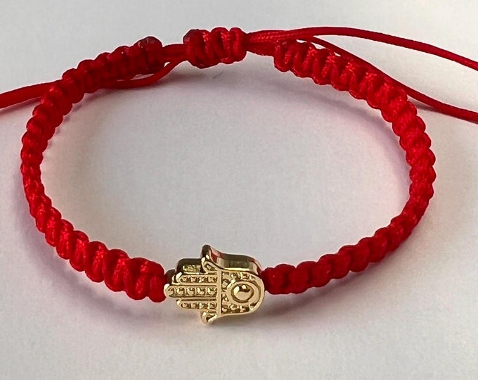 Macrame Hamsa Hand Bracelet, Protection Bracelet, Evil Eye Bracelet, Macrame Bracelet, Gift for Woman or Man, Handmade