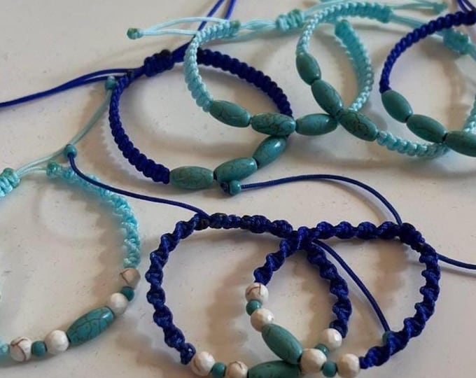 Adjustable Howlite Macrame Bracelet, Natural Stone Bracelet, Gemstone Braselet, Gift