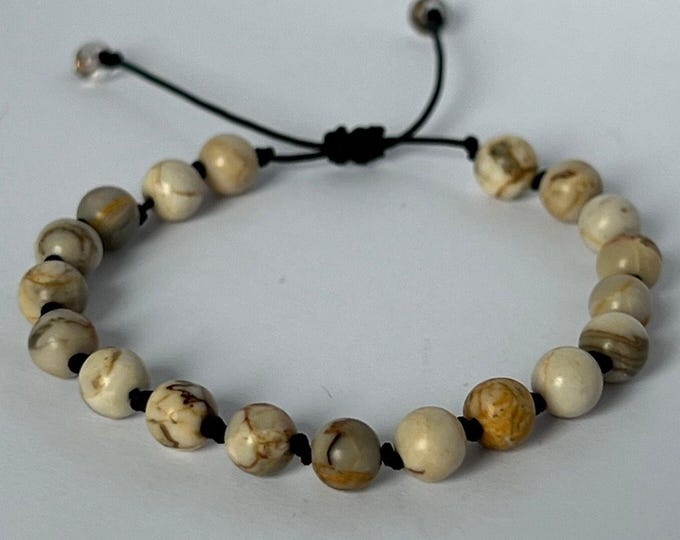 Adjustable HuBei Turquoise Bracelet, Gemstone Bracelet, Natural Stone Bracelet, Gift for him or her