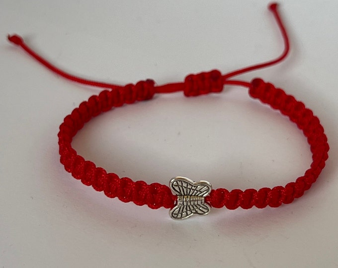 Macrame Butterfly Bracelet: Adjustable Nylon Friendship Jewelry