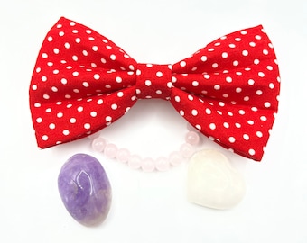 Red and white Polka dot bow tie