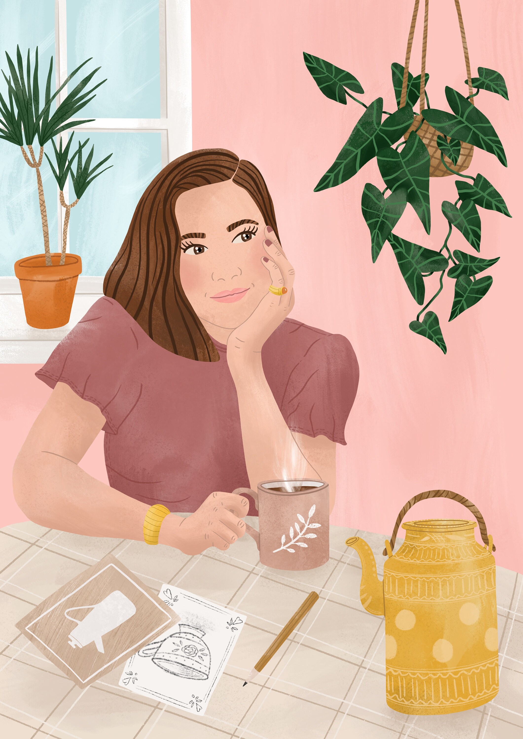 She Loves to Draw Illustration Giclée Print - Etsy