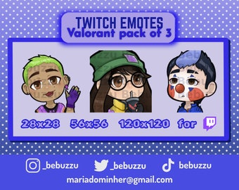 P2U Gekko, Killjoy & Yoru Valorant Emotes for Twitch/Discord/Youtube Pay to Use