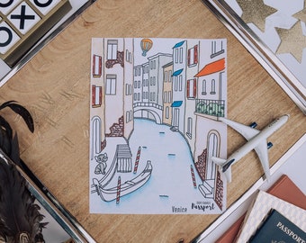 Venice Italy Coloring Page, Geography Printable