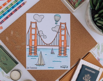 San Francisco Golden Gate Bridge Coloring Page
