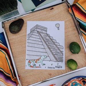 Chichén Itzá Mexico Coloring Page